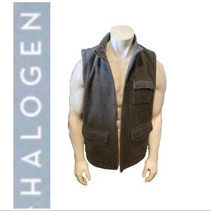 Halogen Wool zip up pocket vest